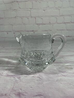 Vintage Gorham Crystal Lyric Clear Glass Creamer Faceted Bottom 3”